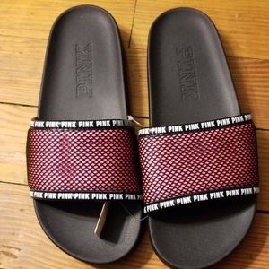 Pink Victoria's Secret pink slides